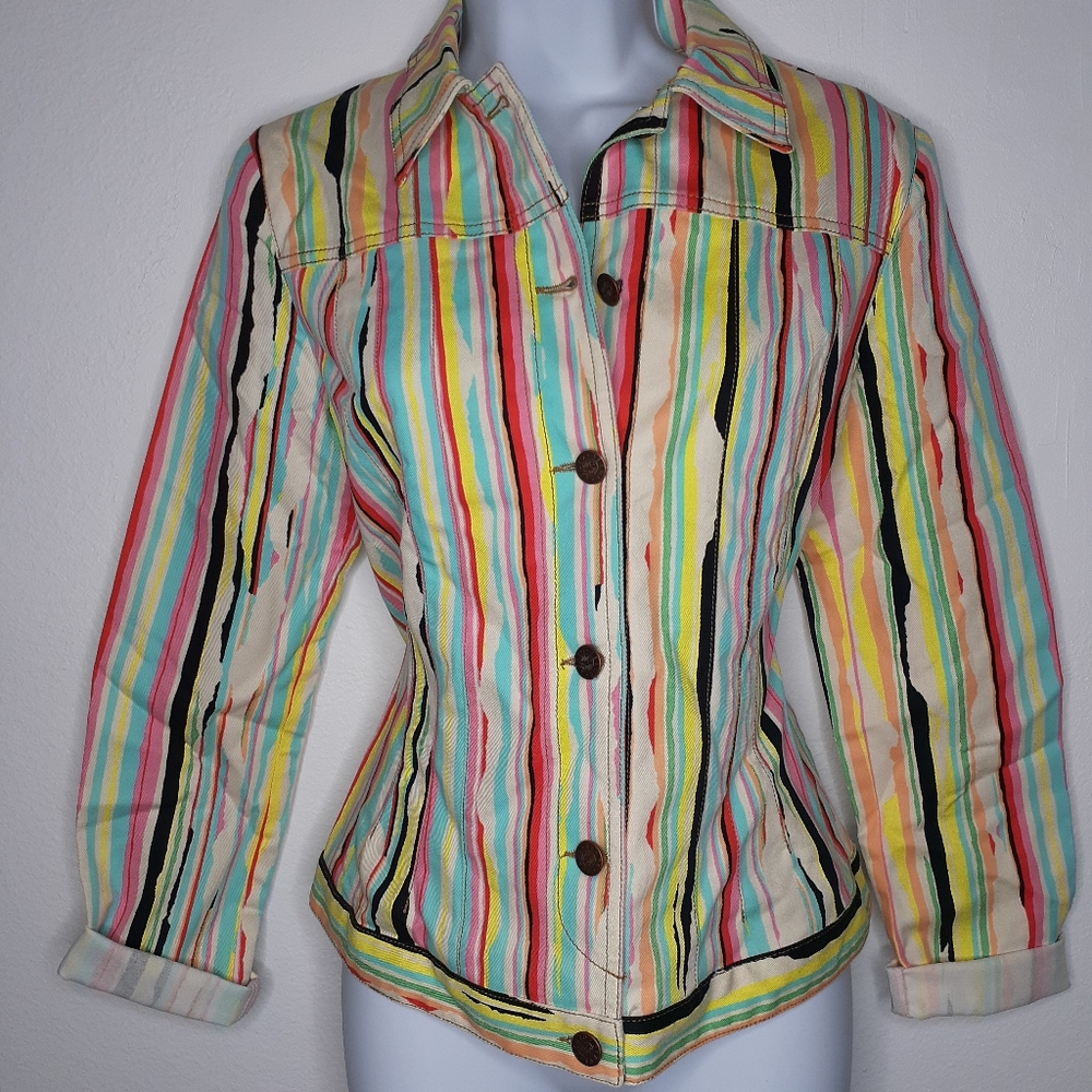 Kenzo| Vintage Style Denim Striped Jacket